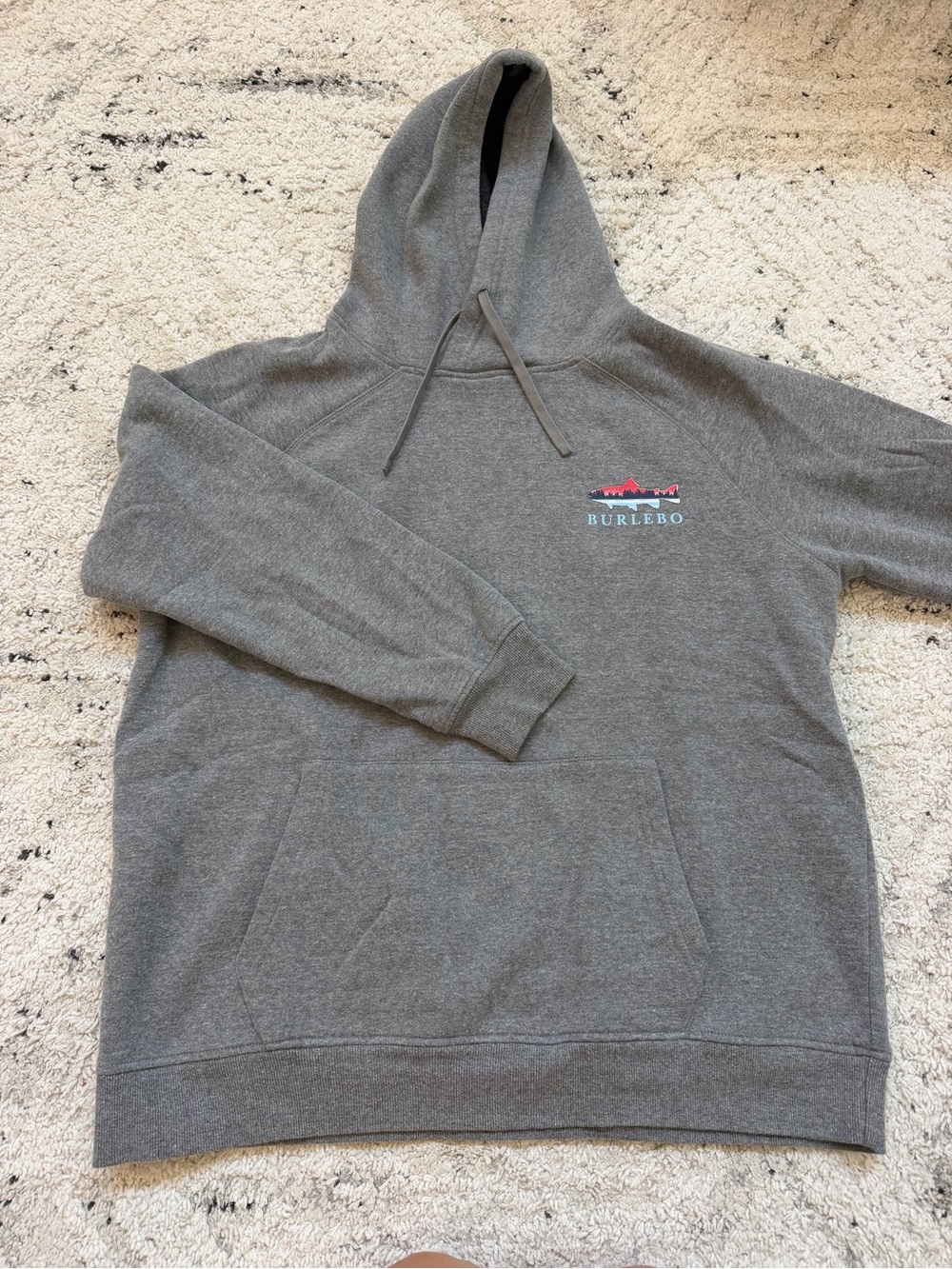BURLEBO Gray Pullover Hoodie with Small Chest Logo